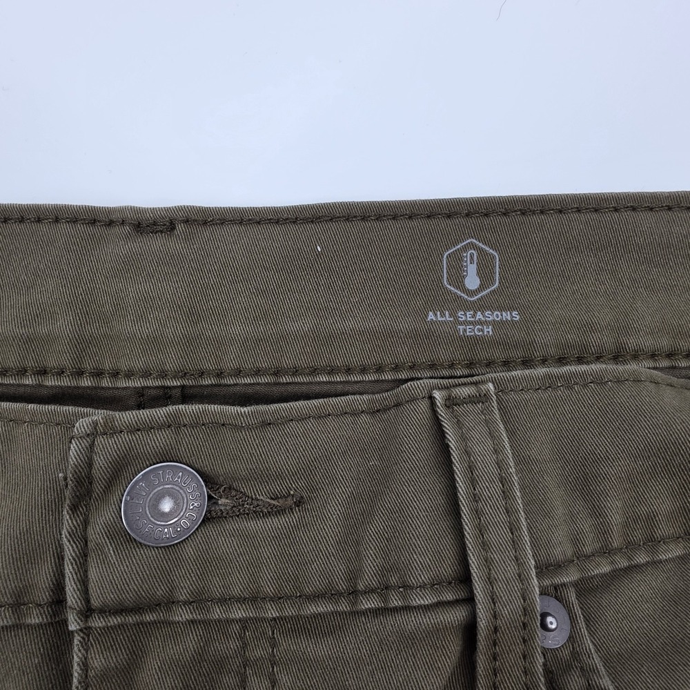Levi 511 Jeans Mens 36x32 Olive Green Slim Straight All Seasons Tech Denim - Picture 5 of 8